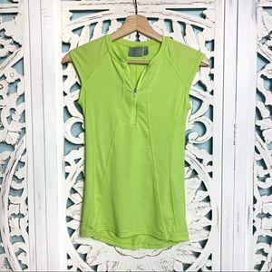 Athleta Lime Green Half Zip Athletic Top